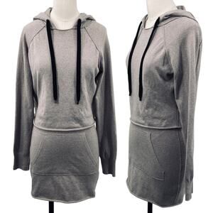 n:Philanthropy Sweater Mini Skirt Set Matching Knit Hoodie Cotton Silk Gray XS